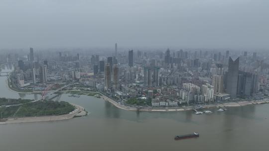 武汉汉阳江滩航拍风光视频素材模板下载