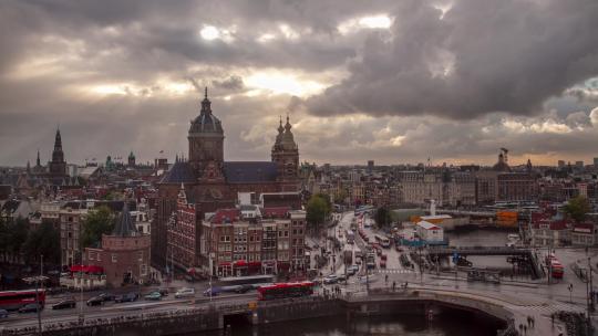 阿姆斯特丹日间时间流逝视频素材模板下载