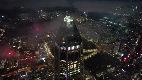 深圳市4K平安金融中心大厦航拍夜景