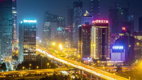 北京夜晚城市交通