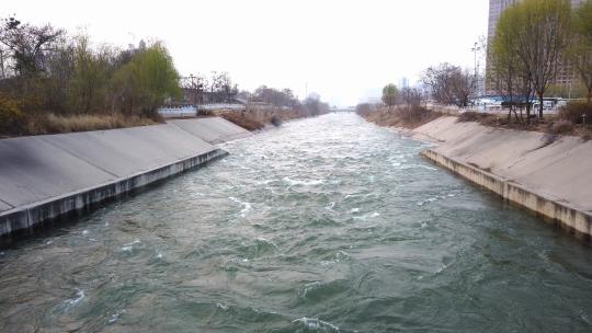 城市水系南水北调工程公园水系奔腾的大河