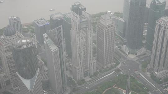 上海中心大厦观光厅俯拍上海