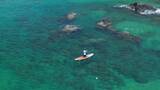海南万宁山钦湾海边桨板航拍高清在线视频素材下载