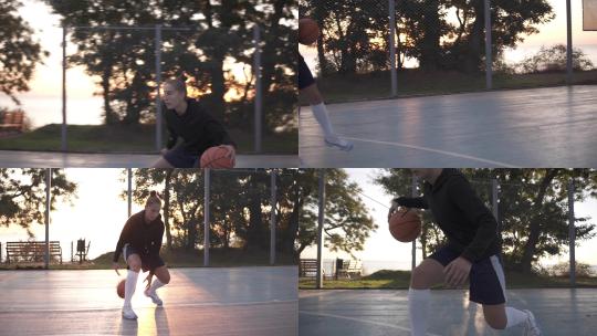 【合集】年轻人在户外打篮球视频素材模板下载