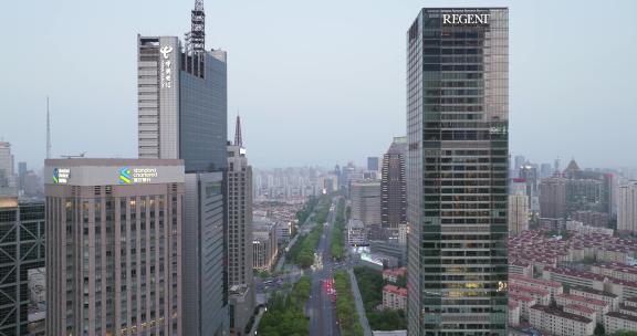 上海城市摩天大楼写字楼航拍