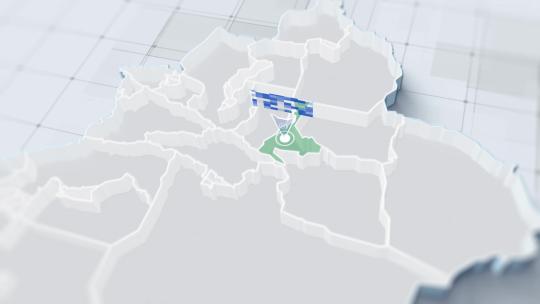 4K 新疆省三维地图点线辐射