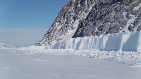 冬季冰川河面雪景