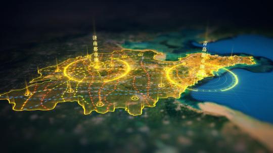 山东地图都市圈地图展示AE视频素材教程下载