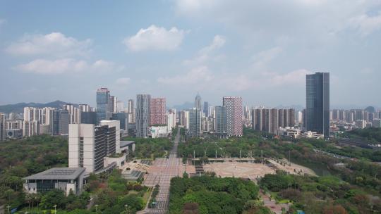 广西柳州市民广场市政府航拍