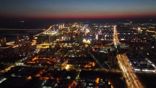 原创 哈尔滨松北区城市夜景航拍风光