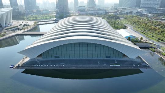 上海东方体育中心浦东建设前滩发展特写航拍