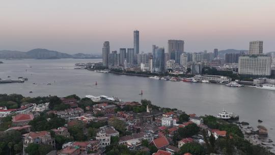 原创 福建厦门岛鼓浪屿城市风光航拍