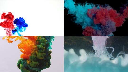 【合集】彩色颜料艺术碰撞融合混合流动