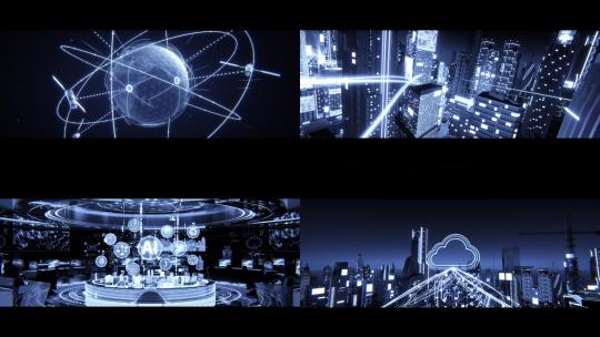 科技AI城市穿梭开场片头高清在线视频素材下载