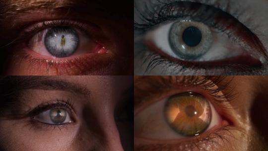 【合集】眼睛特写放大瞳孔眨眼眼睛中的景象视频素材模板下载