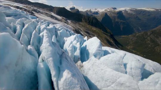 FPV冰川溪流一镜到底视频素材模板下载