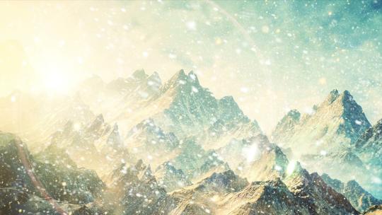 【4K】阳光下的雪山-循环视频素材模板下载