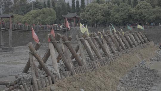 彭州市都江堰景区风光视频素材模板下载