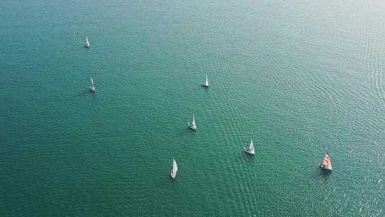 帆船出海比赛后拉上仰