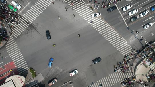 广西南宁城市高楼交通航拍