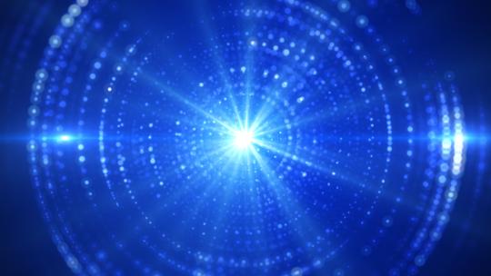 优雅闪耀蓝色粒子光线圆圈光斑粒子视频素材