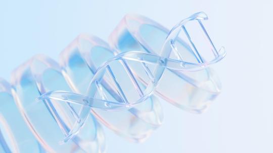 透明玻璃DNA结构3D渲染