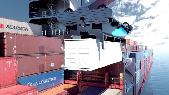 船舶起重机 货物海运AE视频素材教程下载