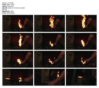 《熊熊烈火中的传统锻造艺术》高清在线视频素材下载