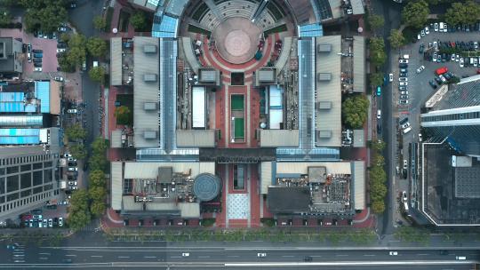 上海世纪大道九六广场航拍视频素材模板下载