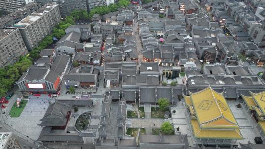 南昌万寿宫历史文化街区步行街美食街航拍