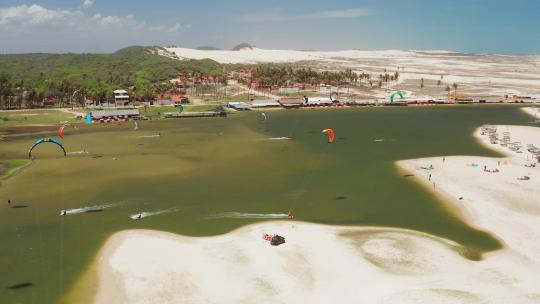 著名的风筝冲浪泻湖视频素材模板下载