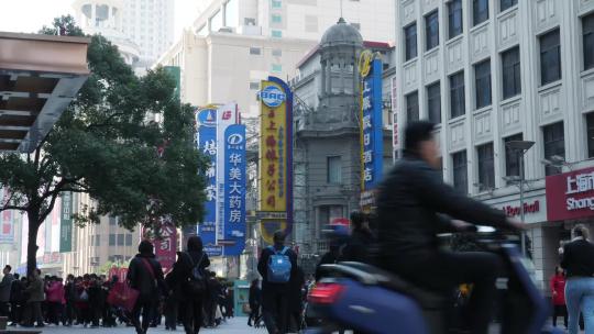 上海南京东路步行人流