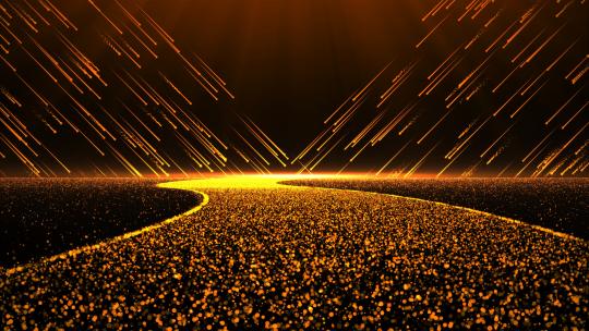 4K金色粒子河流视频背景ae模板