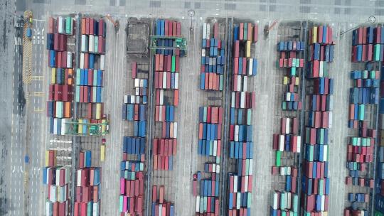 南沙港航拍 货柜码头 俯拍
