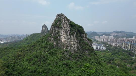 广西柳州奇石公园奇石博物馆航拍