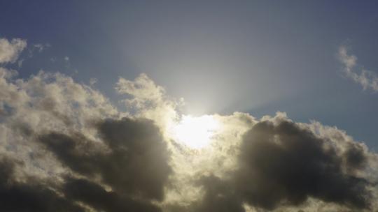 天气多变时遮盖太阳的低云的时间推移。