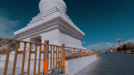 西藏旅游风光车窗外拉萨布达拉宫
