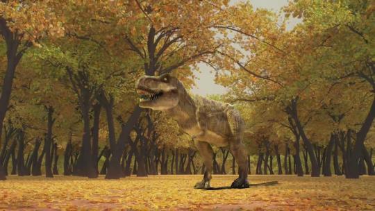 秋日下的恐龙