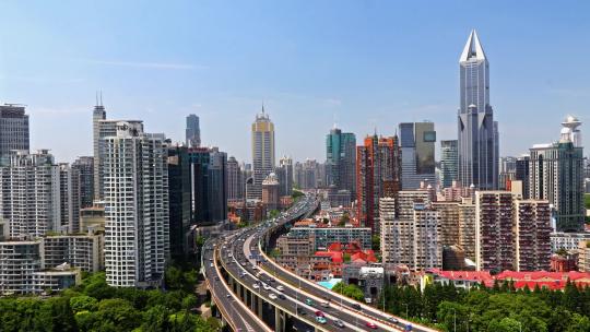 上海南北高架交通延时