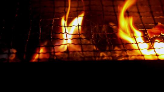 炭火烧烤炉火苗火焰火炉取暖视频素材模板下载