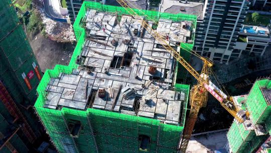 工地工人塔吊高层建筑实拍视频视频素材模板下载