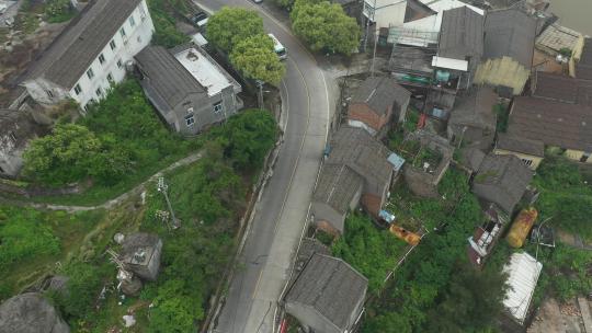 航拍浙江台州玉环市海滨风景