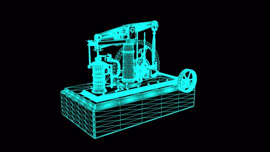 第二代瓦特蒸汽机线宽 三维动画 全息投影