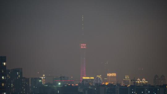 【4K】广州塔穿月亮延时