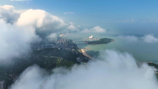 珠海高空唯美城市空境视频素材模板下载