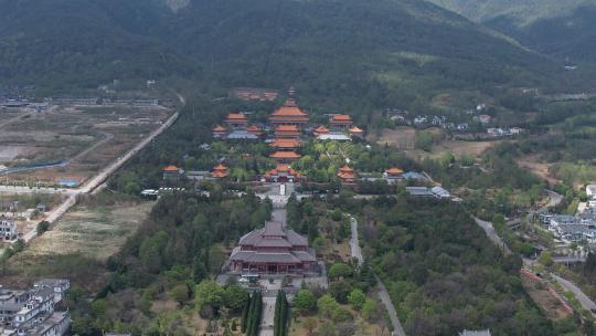 航拍云南大理崇圣寺三塔文化旅游区