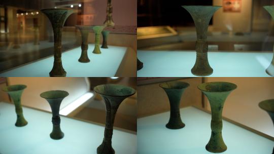 4K古代文物古董青铜器酒器觚高清在线视频素材下载