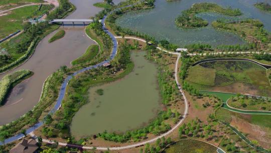 航拍厦门马銮湾双溪湿地公园