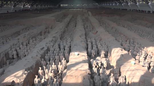 中国西安兵马俑 秦俑 非遗物质文化遗产视频素材模板下载