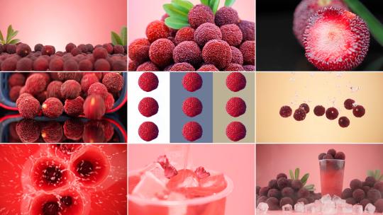 新鲜杨梅杨梅汁水果饮品广告创意实拍高清在线视频素材下载